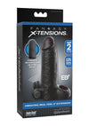 Fantasy X-Tensions Vibrating Real Feel Extension with Rechargeable Bullet - Black - 2in