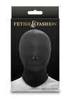 Fetish and Fashion Zippered Mouth Hood - Black - One Size