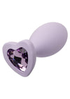 First Time Crystal Booty Duo Silicone Anal Plug - Purple - 2 Pack