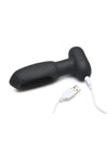 Flickers Bum Flick Flicking and Vibrating Rechargeable Silicone Butt Plug with Remote - Black