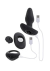 Gender X Teamwork Rechargeable Silicone Anal Plug with Remote - Black