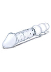 Glas Double Ended Glas Dildo with Anal Beads - Clear - 12in