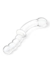 Glas Girthy Double Sided Glass Dong with Anal Bead Grip Handle