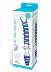 Glas Mr Swirly Double Ended Glass Dildo and Butt Plug - Blue/Clear - 10in