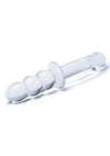 Glas Ribbed G-Spot Glass Dildo - Clear - 8in