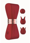 Gold Glam Tri-Tip Silicone Rechargeable Vibrator