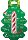 Horny Christmas Santas Little Helper Candy Cane Stripe Rechargeable Silicone Bullet - Red/White