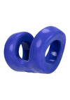 Hunkyjunk Connect Silicone Ball Tugger Cock Ring - Blue