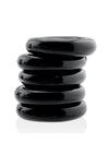 Hunkyjunk Jacker 5 Stack Super-Strong Cockrings - Black - 5 Pack