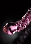 Icicles No. 55 Double-Sided Textured Glass Dildo - Pink - 9in