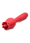 Inmi Bloomgasm Racy Rose Thrusting and Licking Rose Rechargeable Silicone Vibrator - Red