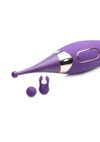 Inmi Power Zinger Pro Pulsing G-Spot Silicone Rechargeable Pinpoint Vibrator with Interchangeable Tips - Purple