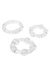 Island Rings Cock Rings - Clear - 3 Piece Set