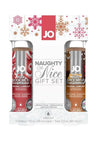 JO Naughty Or Nice Flavored Waterbased Lube Gift Set Candy Cane and Gingerbread 1 Ounce Each - 2 Set