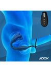 Jock Axis Gyrating Rechargeable Silicone Prostate Vibrator with C-Ring and Remote