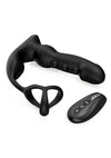 Jock P-Pulse Pulsing Rechargeable Silicone Prostate Vibrator with Remote - Black
