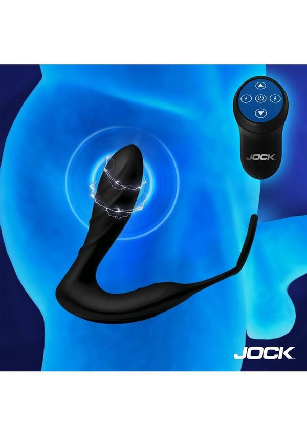 Jock Shockwave E-Stim Silicone Anal Plug with Cock Ring and Remote Control