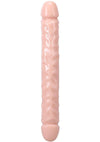 Jr. Veined Double Header Dildo - Flesh/Vanilla - 12in