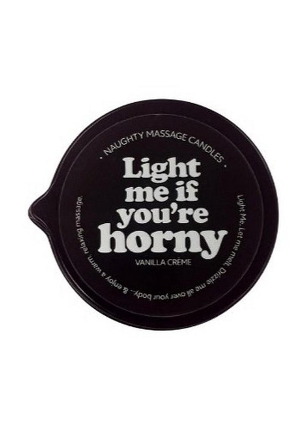 Kama Sutra Naughty Notes Light Me If You're Horny 2oz Massage Candle with Pour Spout Tin