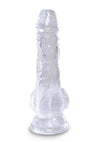 King Cock Dildo with Balls - Clear - 5in