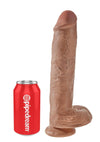 King Cock Dildo with Balls - Caramel - 11in