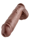 King Cock Dildo with Balls - Chocolate - 11in