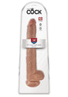 King Cock Dildo with Balls - Caramel - 14in