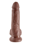 King Cock Dildo with Balls - Chocolate - 7in