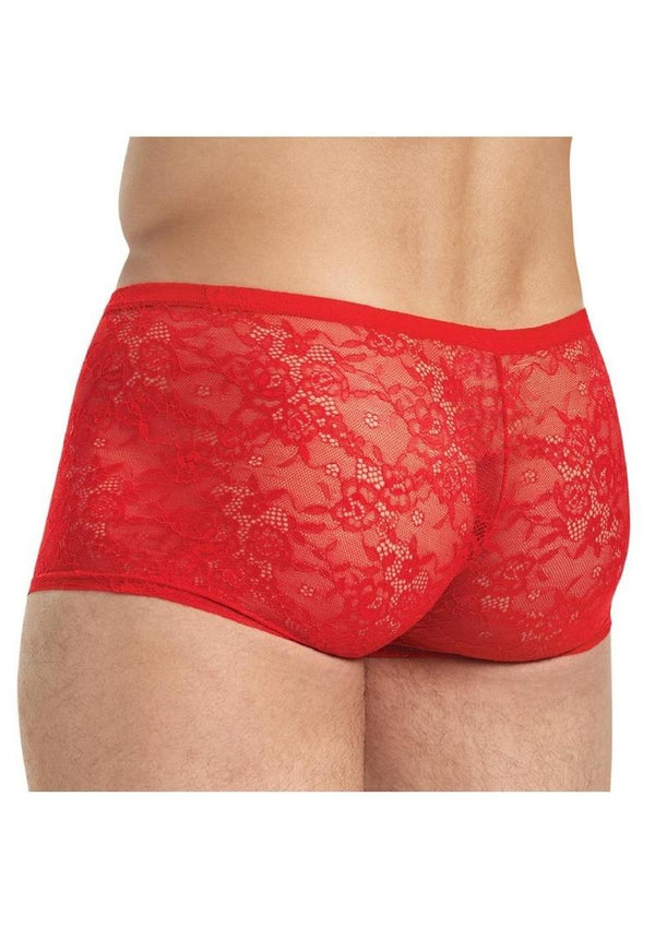 Lace King Lace Boxers - Red - Large/Medium