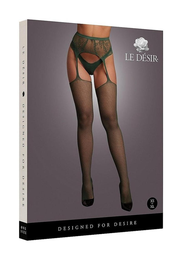 Le Desir Fishnet and Lace Garterbelt Stocking - PATS Inc.