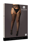 Le Desir Fishnet and Lace Garterbelt Stockings