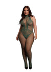 Le Desir Fishnet Lace Bodystocking - Green - Queen