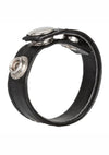 Leather 3 Snap Ring Cock - Black