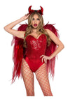Leg Avenue Dark Enchantress Chiffon Wings and Horn Headband - Red - One Size - 2 Piece