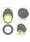 Link Up Edge Silicone Vibrating Cock Ring - Gray/Multicolor/Yellow