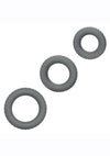 Link Up Ultra Soft Ultimate Set Silicone Cock Rings - Gray/Grey - Set Of 3