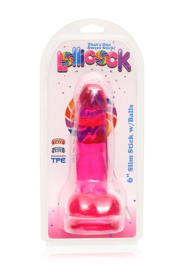 Lollipop Slim Stick Dildo with Balls Emerald Fantaseas Lollipop Slim Stick Dildo with Balls Emerald Fantaseas