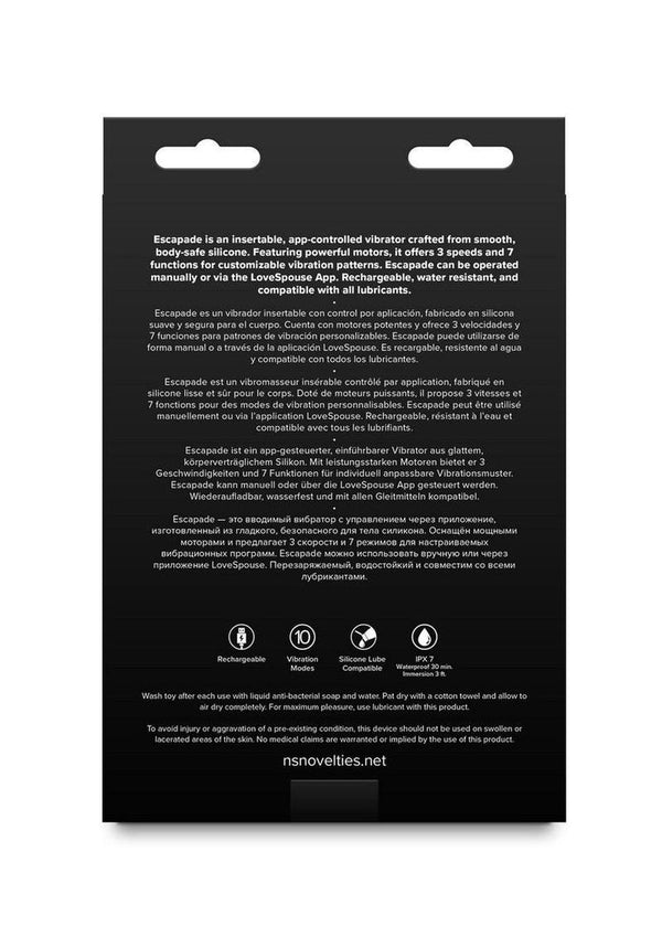 Love Notes Escapade Rechargeable Silicone App Compatible Vibrator