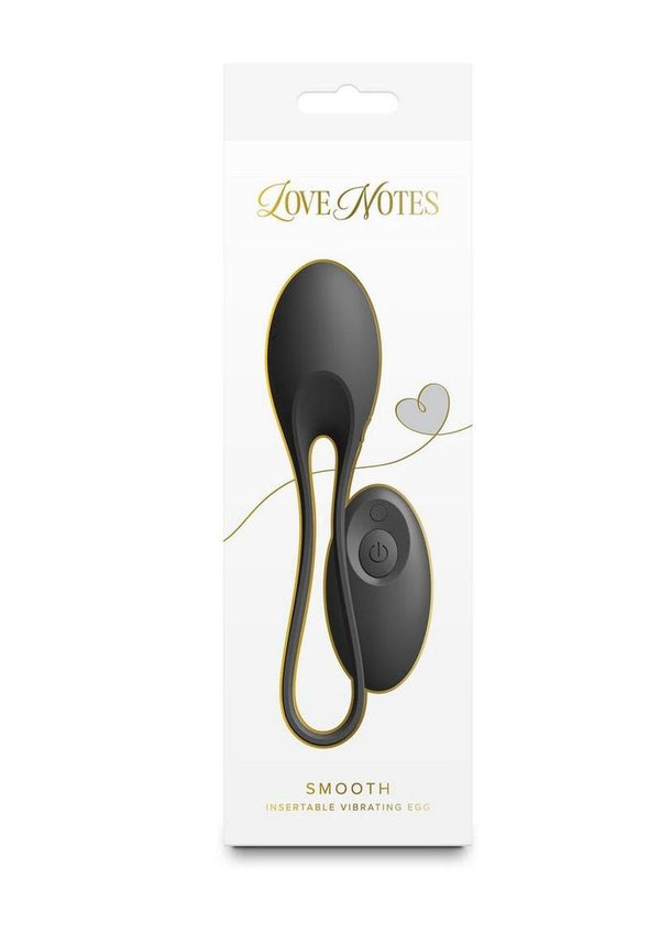 Love Notes Smooth Rechargeable Silicone Vibrating Egg - Black