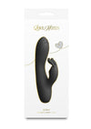 Love Notes Stay Rechargeable Silicone Petite Rabbit Vibrator - Black