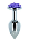 Lux Active Rose Anal Plug - Purple/Silver - 3in