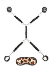 Lux Fetish Bed Spreader Restraint System - Animal Print/Leopard - 7 Piece Set