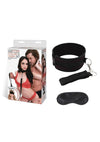 Lux Fetish Collar and Leash Set Adjustable - Black