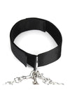 Lux Fetish Collar, Cuffs and Leash Set with Removable Cuffs and Leash - Black