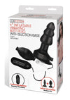 Lux Fetish Inflatable Vibrating Butt Plug with Suction Base and Remote Control