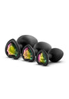 Luxe Bling Butt Plugs Silicone Training Kit with Rainbow Gems (3 Size Kit