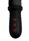 Master Series 8x Auto Pounder Rechargeable Silicone Vibrating and Thrusting Dildo with Handle - Black - 10in