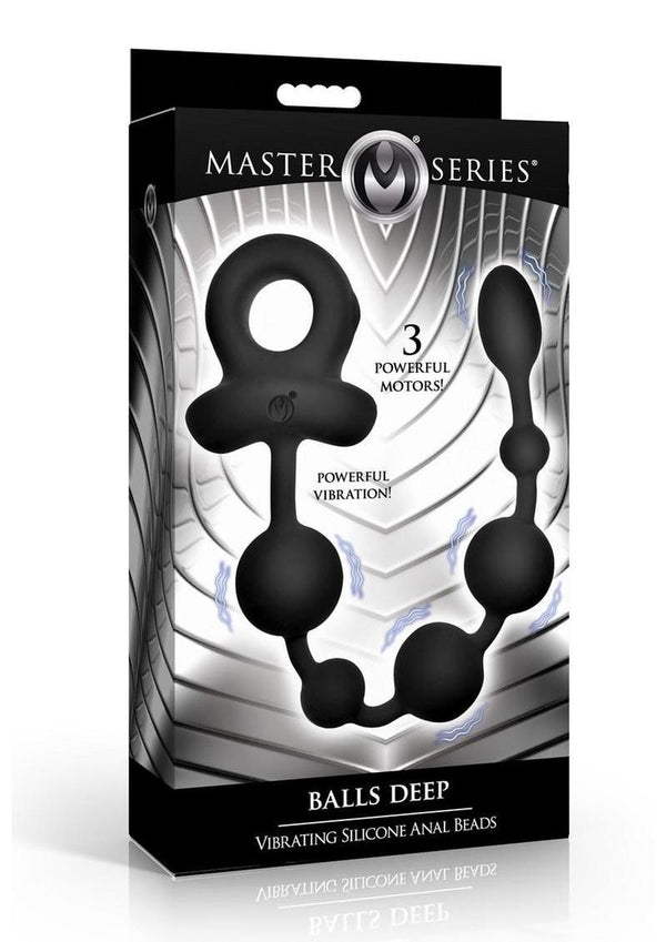 Master Series Balls Deep Vibrating Silicone Anal Beads - Black