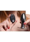 Master Series Chrome Blast 7x Rechargeable Anal Plug with Remote Control - Silver - Small