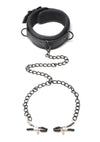 Master Series Collared Temptress Collar with Nipple Clamps